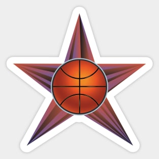 Basketball Ball on Rays Sticker